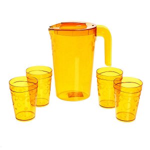 Набор питьевой 5 предметов "Люмици": кувшин 1,8л; 4 стакана 0,3л коричневый прозрачный