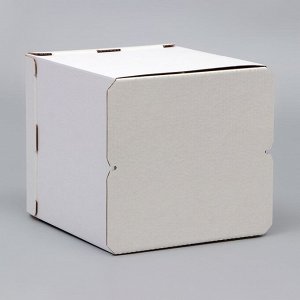 Коробка под торт, с окном, без ручек, белая, 24 х 24 х 22 см