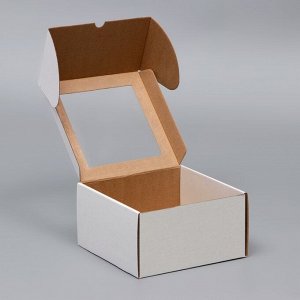 Коробка под торт, с окном, 20?20?10 см