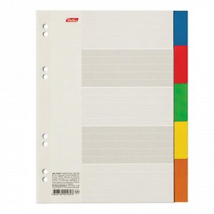 Разделитель картонный А5, 5 листов, цветовой/5 цв., 160*210м