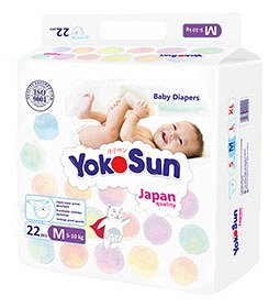 YokoSun Подгузники размер М 5-10 кг 22 шт.2776 (1/8)