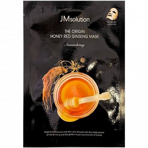 JMsolution Питательная тканевая маска с женьшенем и прополисом THE ORIGIN HONEY GINSENG MASK