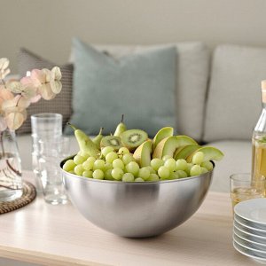 IKEA БЛАНДА БЛАНК Сервировочная миска, нерж.сталь. 28см