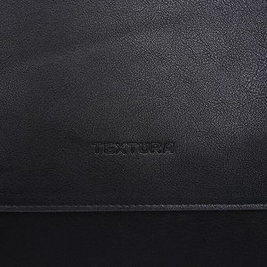 Сумка планшет мужская TEXTURA на молнии, наружный карман, чёрная