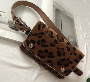 Ремень с мини-сумкой, бежевый леопард