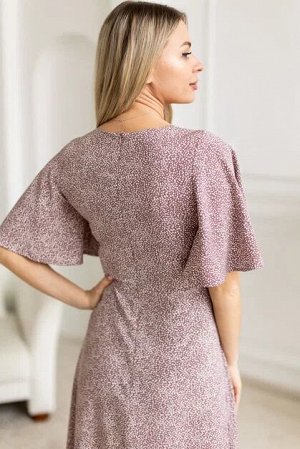 Платье женское летнее из вискозы с рукавом колокольчик цвет Капучино