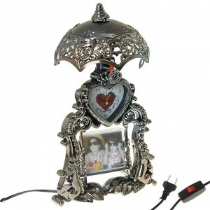 Часы-светильник "Виктория" с фоторамкой, настольные, 35х20 см