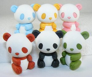 IWAKO стирательная резинка, панды, подарочный набор из 5 шт. 192шт. Арт-01573