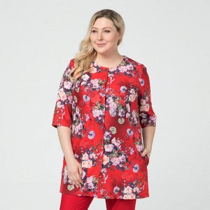 Жакет, текстиль, красный, Красный