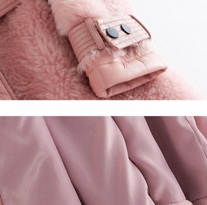 Овечья шерсть, Меховое пальто, цвет: розовый