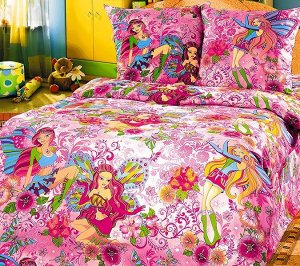 Комплект постельного белья 1,5-спальный, бязь "Люкс", детская расцветка (Добрые феи)