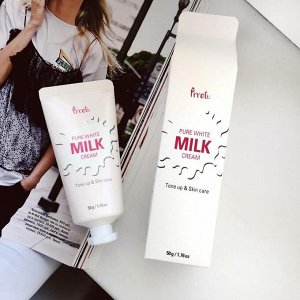 PRRETI] Крем для лица МОЛОКО/туба Pure white milk cream, 50гр