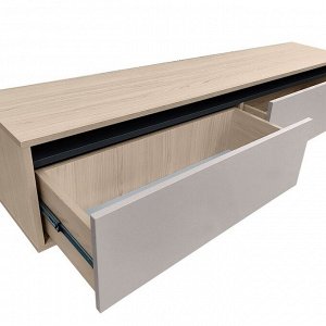 Тумба под ТВ подвесная с ящиками Лакки, 1500х320х300, Туя светлая/Кашемир