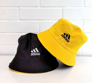 Панама в стиле adidas Двусторонняя летняя унисекс 2 цвета в 1 панаме ЖЕЛТЫЙ/ЧЕРНЫЙ