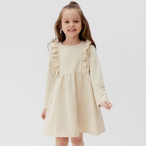 Платье для девочки с рюшей KAFTAN "Basic line" 32 (110-116), цвет кремовый