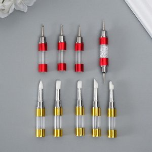 Инструмент для творчества набор 10 насадок пластик, металл, резина 2x12.5x29.5 см