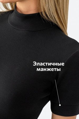 Женская водолазка в рубчик с коротким рукавом Happyfox