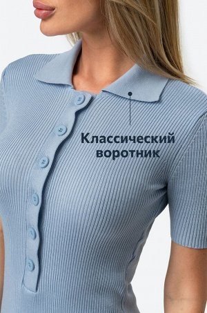 Женское платье-поло в рубчик Happyfox