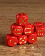 Кости игральные 3*3см Красные точки 2463617 ЦЕНА ЗА ШТУКУ