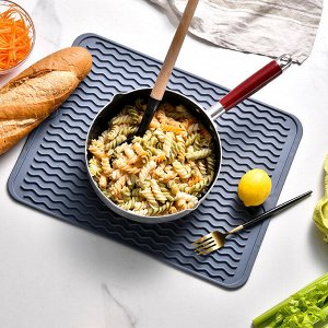Коврик силиконовый для сушки посуды, овощей, фруктов, подставка под горячее, универсальный, термостойкий, 40x30 см