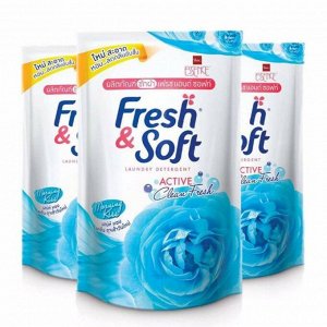 LION "Essence Fresh & Soft" Кондиционер для белья  600мл "Blue Fresh" (Morning Kiss) (мяг.уп.) /24шт/ Таиланд