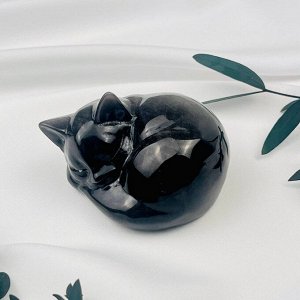 Фигурка "Кошка" из серебристого Обсидиана