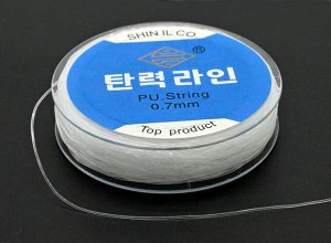 Резинка для браслета (полиуретановая нить) 0,7мм, цв прозрачный