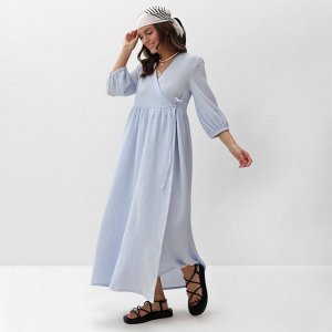 Платье на запах миди женское MIST Summer time, голубое