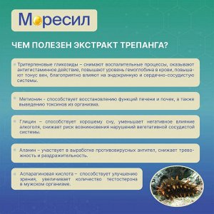 Комплекс БАД Моресил Омега-3 с экстрактом трепанга для укрепления иммунитета здоровья сердца потенции улучшения памяти 90 капсул в блистере