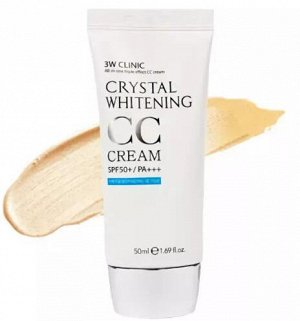3W CLINIC] Осветляющий СС крем для лица Crystal Whitening CC Cream SPF 50/PA+++ (natural beige), 50
