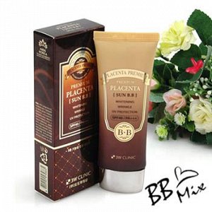 3W CLINIC] СОЛЦЕЗАЩИТНЫЙ ВВ КРЕМ С ПЛАЦЕНТОЙ Premium Placenta Sun BB Cream, 70 мл