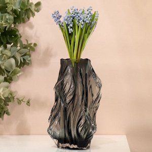 Ваза для цветов «Лючия» из прозрачного черного стекла 26.5x8x8 см