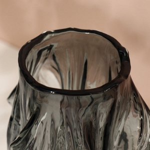 Ваза для цветов «Лючия» из прозрачного черного стекла 26.5x8x8 см