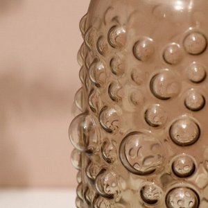 Ваза для цветов «Мальва» из темного прозрачного стекла 30x15x15 см