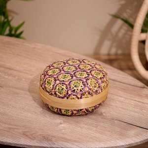Шкатулка с крышкой плетёная, из бамбука 20х20х11 см
