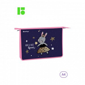 Папка для тетрадей 1 отделение, А4 Berlingo ""Bunny dream"", 340*245*40мм, пластик, на молнии