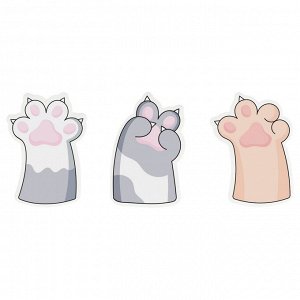 Самоклеящийся блок фигурный MESHU ""Paws"", 40л., европодвеc, ассорти