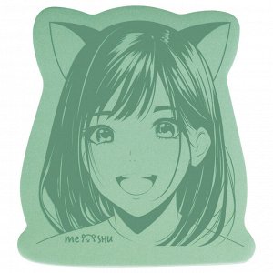 Самоклеящийся блок фигурный MESHU ""Anime girl"", 40л., европодвес, ассорти