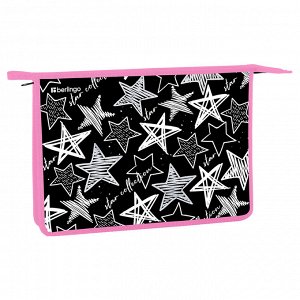 Папка для тетрадей 1 отделение, А4 Berlingo ""Glossy stars"", 340*245*40мм, пластик, на молнии