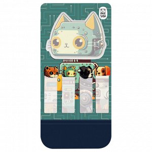 Флажки-закладки и самоклеящиеся блоки в наборе MESHU ""Robopets metal"", 20л., европодвес