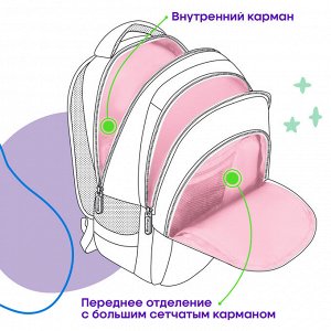 Рюкзак Berlingo Comfort ""Flower"" 38*27*18см, 3 отделения, 2 кармана, эргономичная спинка