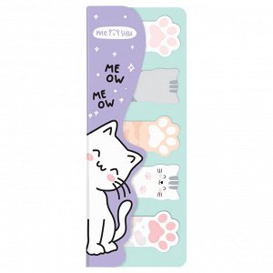 Флажки-закладки и самоклеящиеся блоки в наборе MESHU ""Meow paw"", 20л., европодвес