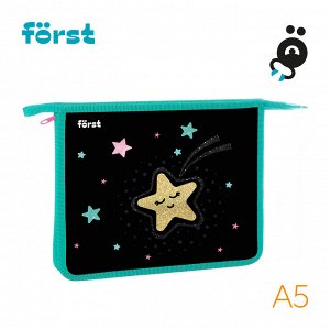 Папка для тетрадей 1 отделение, А5 Först ""Stars"", 240*205*40мм, пластик, на молнии
