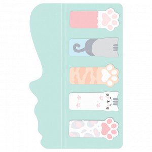 Флажки-закладки и самоклеящиеся блоки в наборе MESHU ""Meow paw"", 20л., европодвес