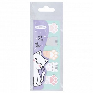 Флажки-закладки и самоклеящиеся блоки в наборе MESHU ""Meow paw"", 20л., европодвес