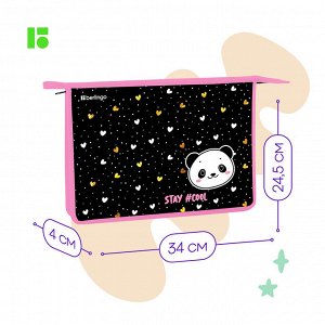 Папка для тетрадей 1 отделение, А4 Berlingo ""Cool panda"", 340*245*40мм, пластик, на молнии