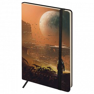 Записная книжка А5 80л. ЛАЙТ, кожзам, Greenwich Line ""Future. New world"", с резинкой, тиснение фольг