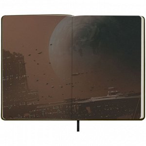 Записная книжка А5 80л. ЛАЙТ, кожзам, Greenwich Line ""Future. New world"", с резинкой, тиснение фольг