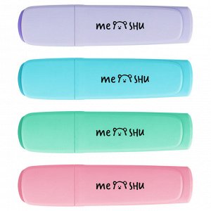 Набор текстовыделителей MESHU ""Neko"", 04цв., пастельные цвета, 1-5 мм, ПВХ бокс с европодвесом