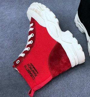 Ботинки демисезонные утепленные со шнуровкой цвет: КРАСНЫЙ